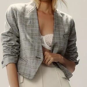 NWT Gray Plaid tuxedo blazer